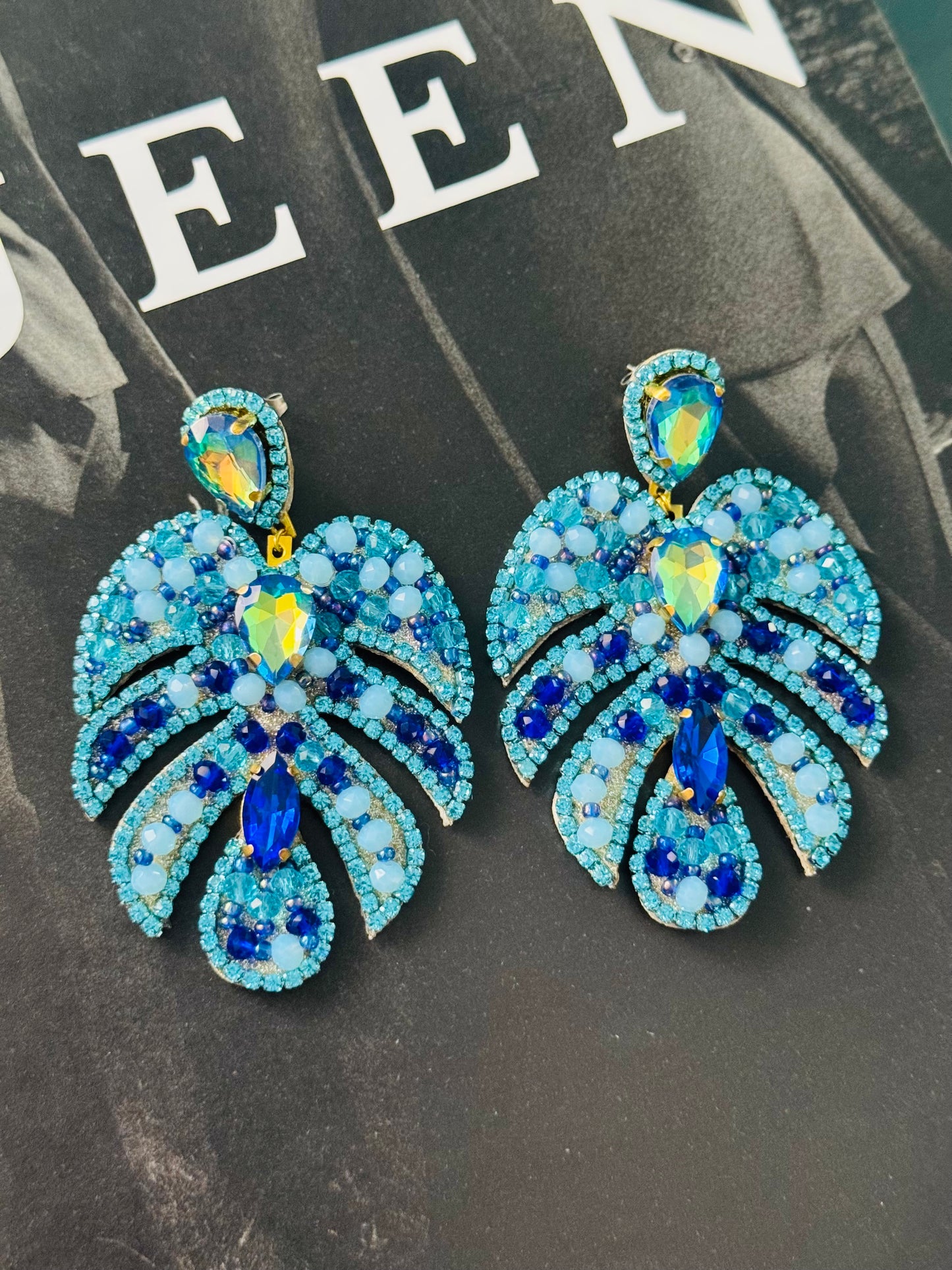 Crystal Leaf earrings