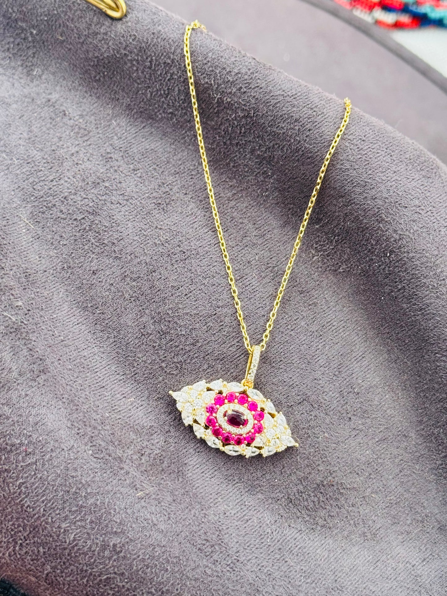 Evil eye with swarovski ( Italian Silver 925 )