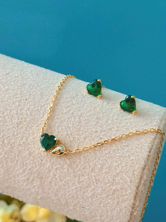 Emerald heart set