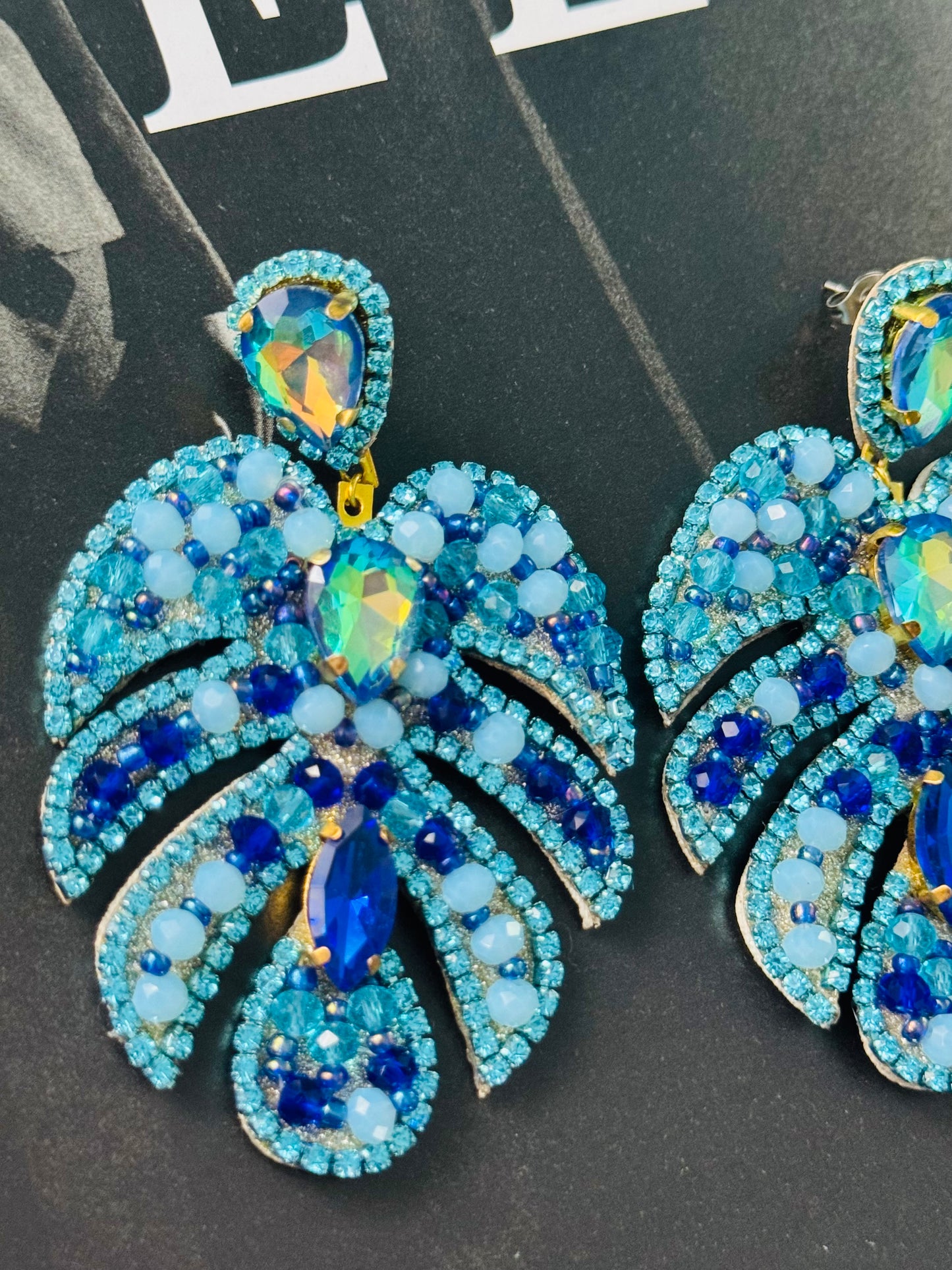 Crystal Leaf earrings