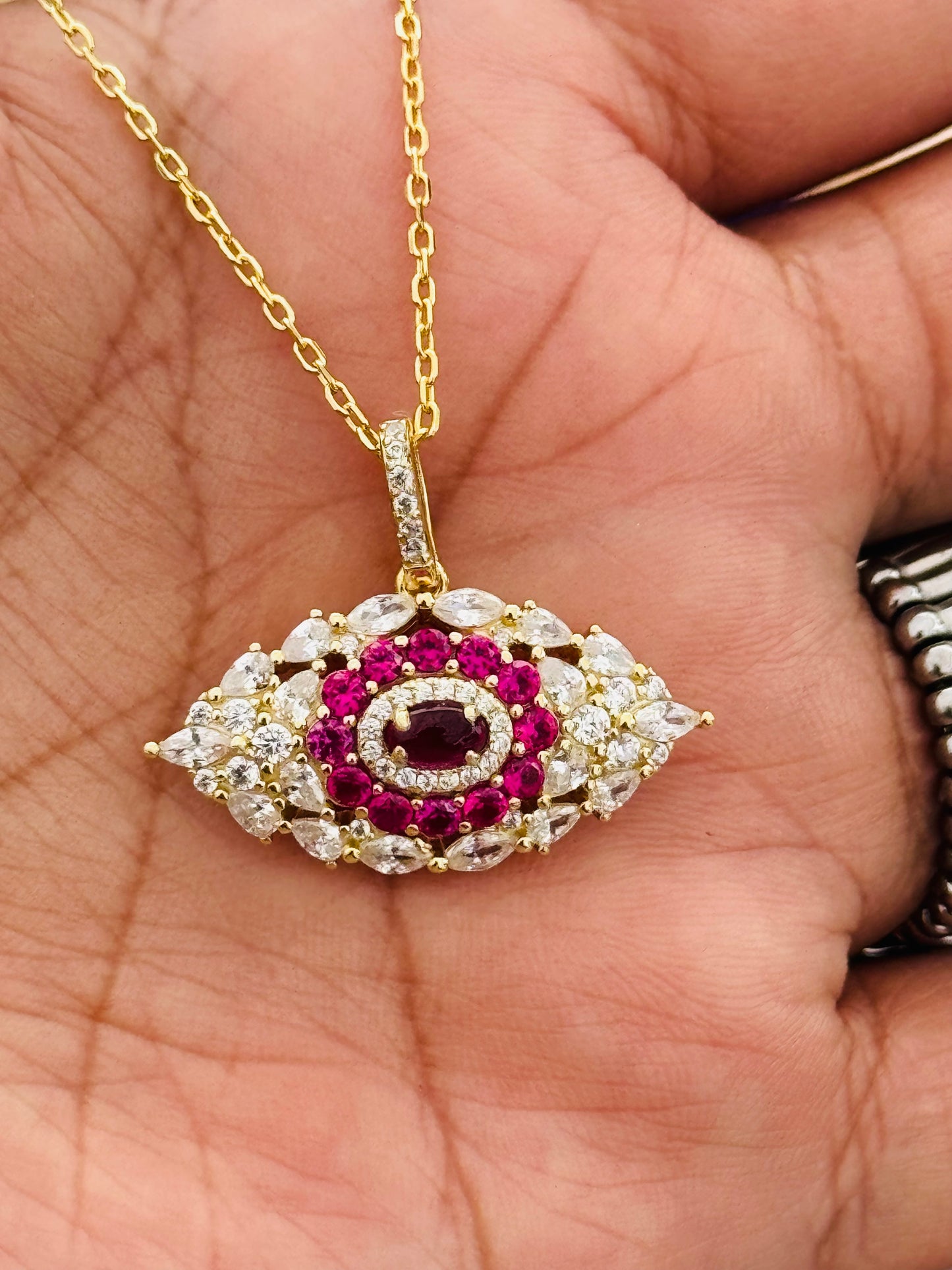 Evil eye with swarovski ( Italian Silver 925 )