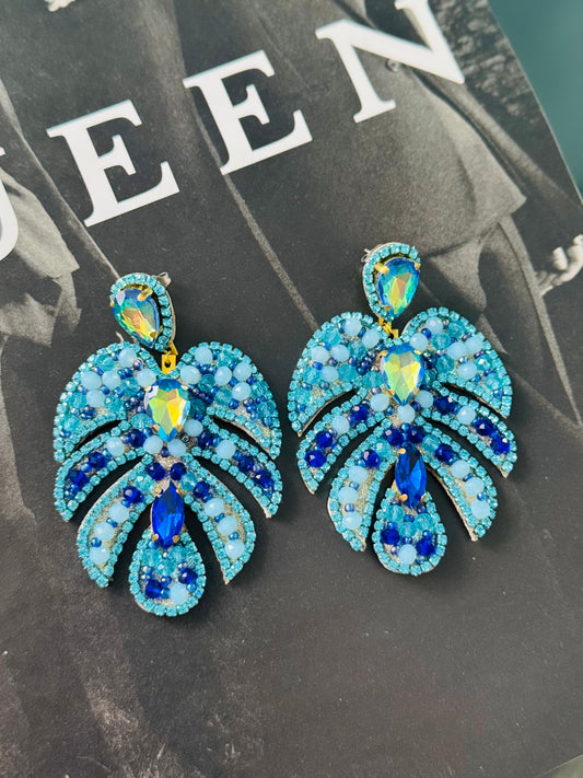 Crystal Leaf earrings