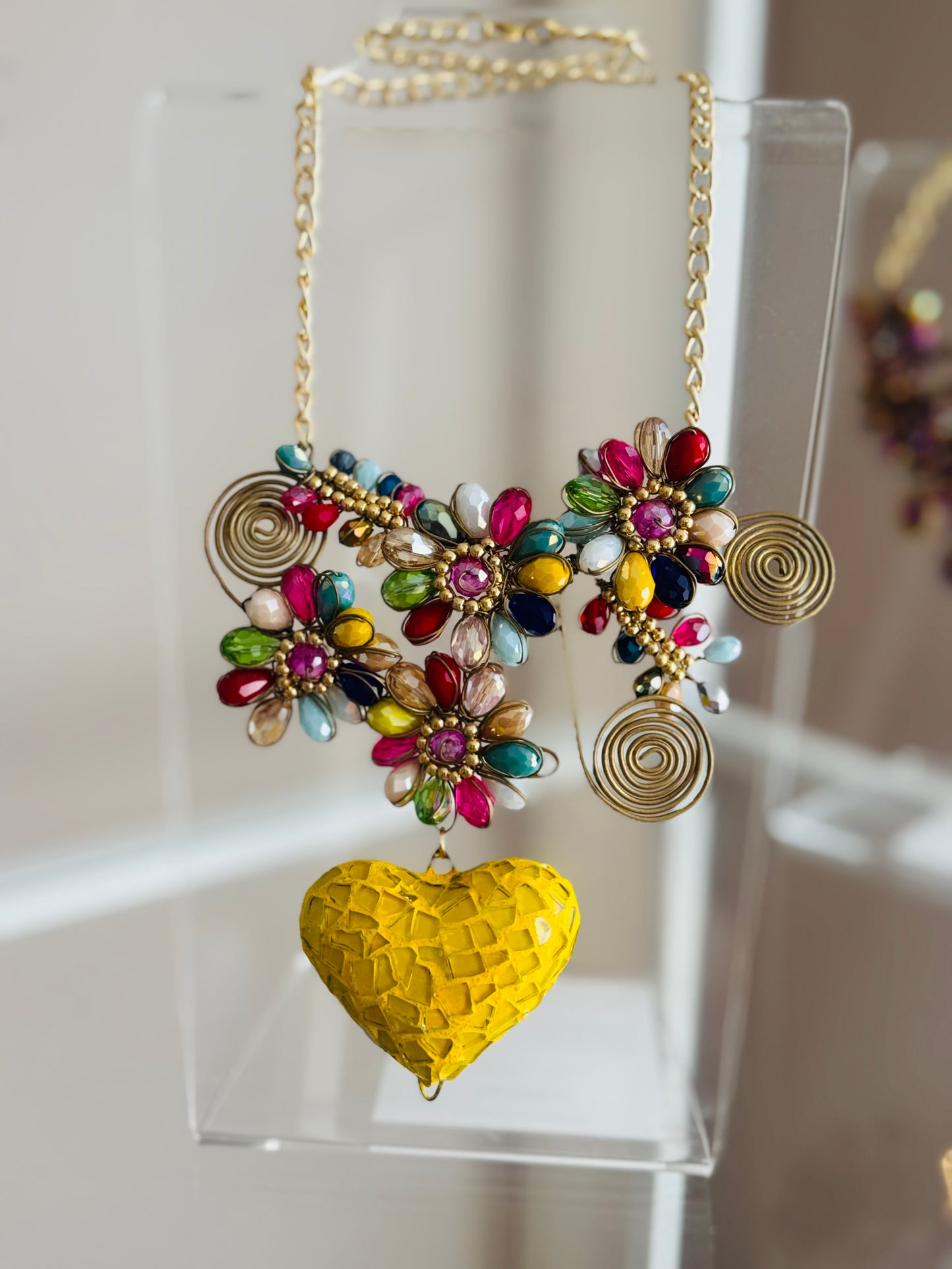 Yellow heart necklace