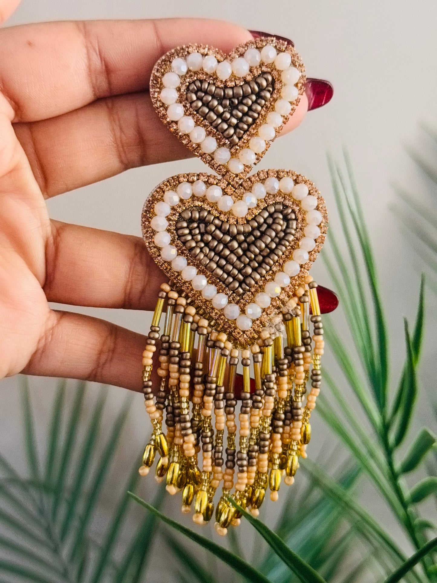 Gold heart earrings