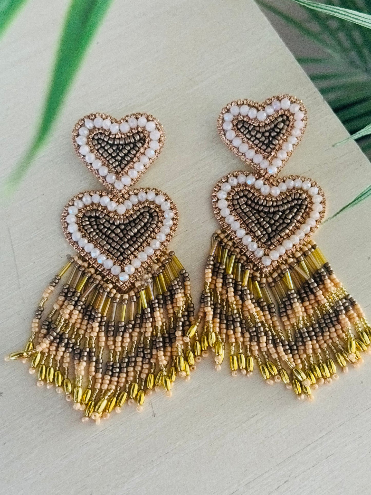 Gold heart earrings