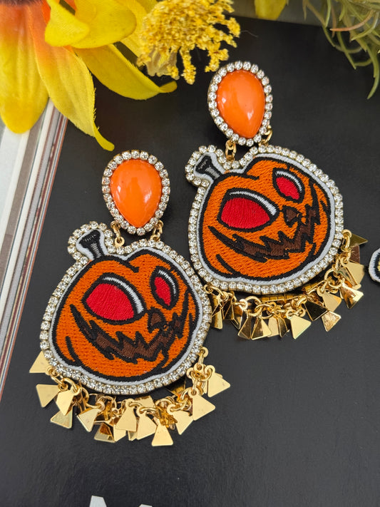 Pumpkin spooky earrings