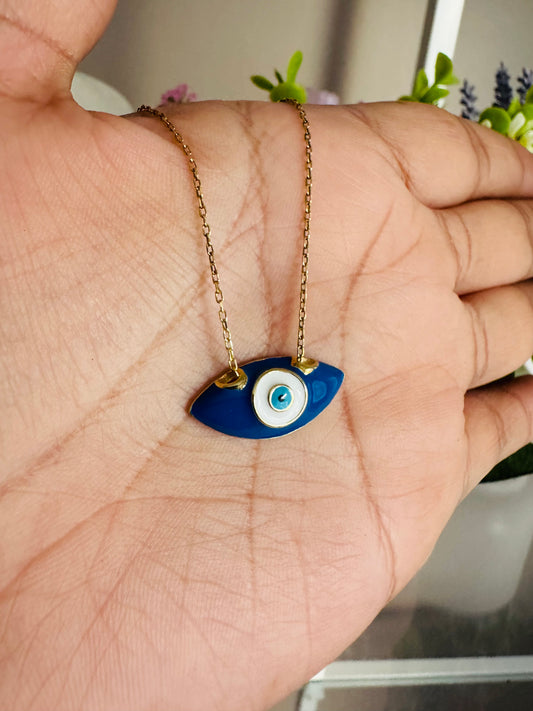 Blue Evil eye necklace ( Italian Silver 925)