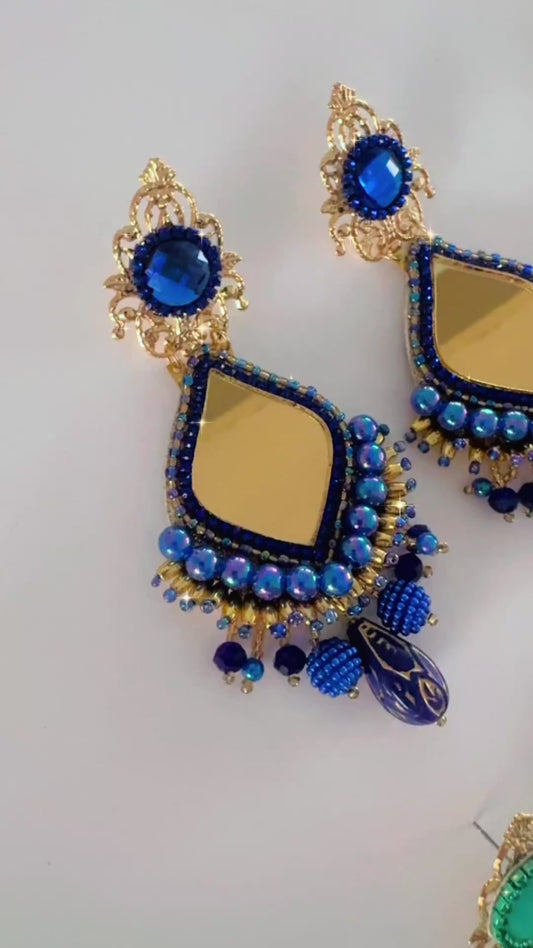 Blue rey earrings